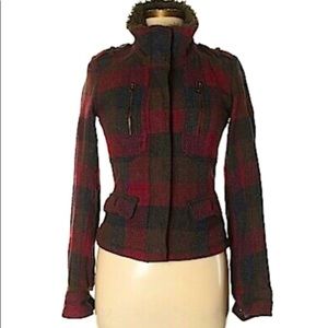 Abercrombie & Fitch Wool Sherpa Plaid Jacket XS